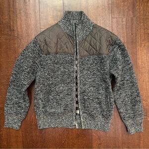 Gioberti Boy’s Brown & White Marled Knit & Quilted Jacket, Fleece Lined, Size 12